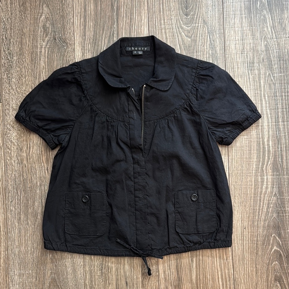 Theory Black Short Sleeve Jacket